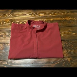 FIGS Womens Rafaela™ Oversized Scrub Top Size Medium- Burgundy